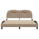 sengeramme Viana med LED uden madras 160x200 cm cappuccinofarvet