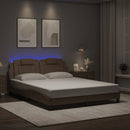 sengeramme Viana med LED uden madras 160x200 cm cappuccinofarvet