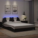 sengeramme Viana med LED uden madras 160x200 cm sort og hvid