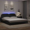 sengeramme Viana med LED uden madras 180x200 cm sort