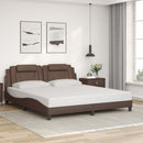 sengeramme Viana med LED uden madras 100x200 cm brun