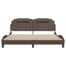 sengeramme Viana med LED uden madras 100x200 cm brun