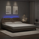 sengeramme Viana med LED uden madras 180x200 cm cappuccinofarvet