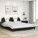 sengeramme Viana med LED uden madras 180x200 cm sort og hvid