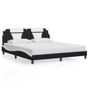 sengeramme Viana med LED uden madras 180x200 cm sort og hvid