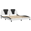 sengeramme Viana med LED uden madras 180x200 cm sort og hvid