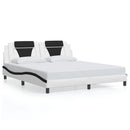 sengeramme Viana med LED uden madras 180x200 cm sort og hvid