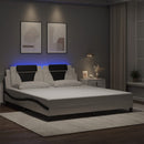 sengeramme Viana med LED uden madras 180x200 cm sort og hvid