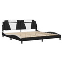 sengeramme Viana med LED uden madras 200x200 cm sort og hvid