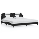 sengeramme Viana med LED uden madras 200x200 cm sort og hvid