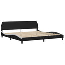 sengeramme Viana med LED uden madras 200x200 cm sort og hvid