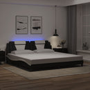 sengeramme Viana med LED uden madras 200x200 cm sort og hvid