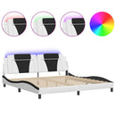 sengeramme Viana med LED uden madras 200x200 cm hvid og sort