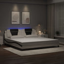 sengeramme Viana med LED uden madras 200x200 cm hvid og sort