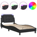 sengeramme med LED uden madras Zadar 80x200 cm sort