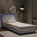 sengeramme med LED uden madras Zadar 80x200 cm hvid