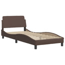 sengeramme med LED uden madras Zadar 80x200 cm brun