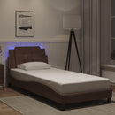 sengeramme med LED uden madras Zadar 80x200 cm brun