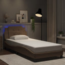 sengeramme med LED uden madras Zadar 80x200 cm cappuccinofarvet
