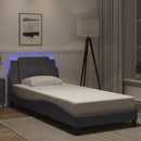 sengeramme med LED uden madras Zadar 90x190 cm grå
