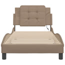 sengeramme med LED uden madras Zadar 90x190 cm cappuccinofarvet