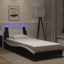 sengeramme med LED uden madras Zadar 90x190 cm sort og hvid