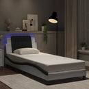 sengeramme med LED uden madras Zadar 90x190 cm hvid og sort