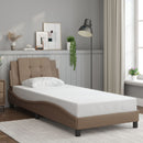 sengeramme med LED uden madras Zadar 90x200 cm cappuccinofarvet