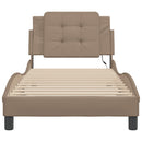 sengeramme med LED uden madras Zadar 90x200 cm cappuccinofarvet