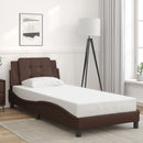 sengeramme med LED uden madras Zadar 100x200 cm brun