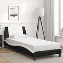 sengeramme med LED uden madras Zadar 100x200 cm sort og hvid