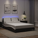 sengeramme med LED uden madras Zadar 120x200 cm sort og hvid