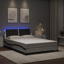 sengeramme med LED uden madras Zadar 120x200 cm hvid og sort