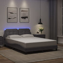 sengeramme med LED uden madras Zadar 140x190 cm grå