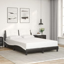 sengeramme med LED uden madras Zadar 100x190 cm sort og hvid