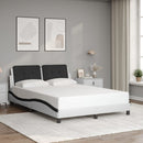 sengeramme med LED uden madras Zadar 200x200 cm hvid og sort