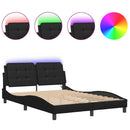 sengeramme med LED uden madras Zadar 140x200 cm sort
