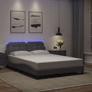 sengeramme med LED uden madras Zadar 140x200 cm lysegrå