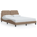 sengeramme med LED uden madras Zadar 140x200 cm cappuccinofarvet