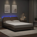 sengeramme med LED uden madras Zadar 140x200 cm cappuccinofarvet