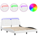 sengeramme med LED uden madras Zadar 160x200 cm hvid