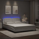 sengeramme med LED uden madras Zadar 160x200 cm hvid