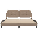 sengeramme med LED uden madras Zadar 160x200 cm cappuccinofarvet