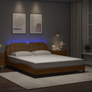 sengeramme med LED uden madras Zadar 160x200 cm cappuccinofarvet
