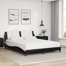 sengeramme med LED uden madras Zadar 160x200 cm sort og hvid
