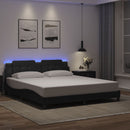 sengeramme med LED uden madras Zadar 180x200 cm sort
