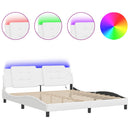 sengeramme med LED uden madras Zadar 180x200 cm sort og hvid