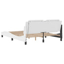 sengeramme med LED uden madras Zadar 180x200 cm sort og hvid