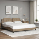 sengeramme med LED uden madras Zadar 180x200 cm cappuccinofarvet