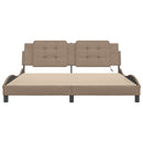 sengeramme med LED uden madras Zadar 180x200 cm cappuccinofarvet